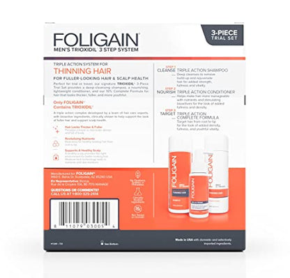 Foligain Triple Action Hair Loss System For Men with 10% Trioxidil