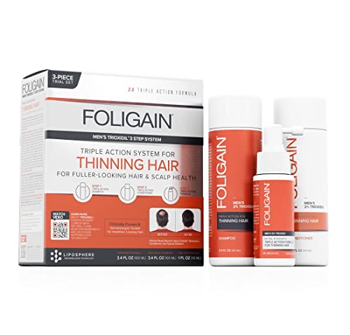 Foligain Triple Action Hair Loss System For Men with 10% Trioxidil