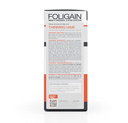 Foligain Triple Action Hair Loss System For Men with 10% Trioxidil