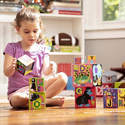 Melissa & Doug English Alphabet Nesting and Stacking Blocks (LC) | Developmental Toy | Blocks & Building | 2+ | Gift for Boy or Girl