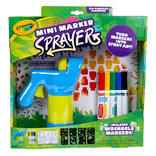 CRAYOLA Mini Marker Sprayer, Marker Airbrush Kit, Gift for Kids