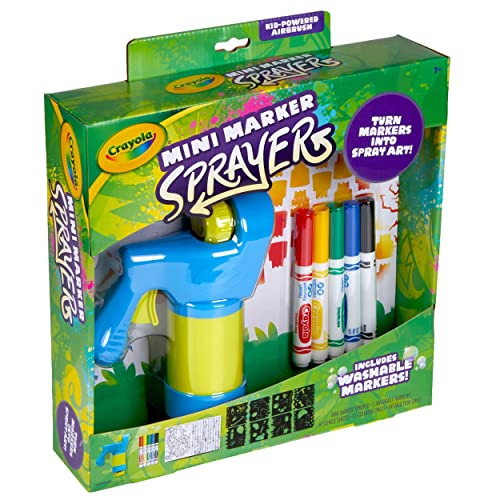 CRAYOLA Mini Marker Sprayer, Marker Airbrush Kit, Gift for Kids