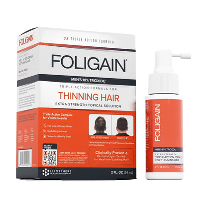 Foligain Mens HAIR REGROWTH TREATMENT with 10% Trioxidil 2 oz