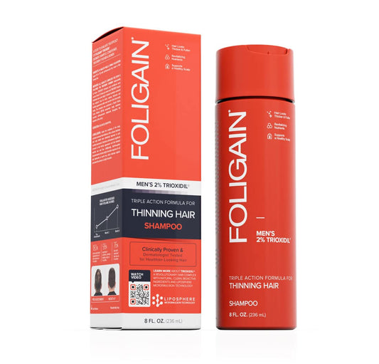 Foligain® Men's Anti-Hair Loss Shampoo 2% Trioxidil Protects Fine and Thinning Hair Natural Ingredients